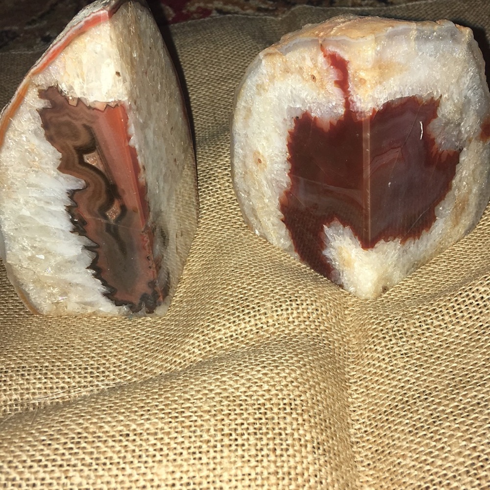 Large Brazilian Geode book ends